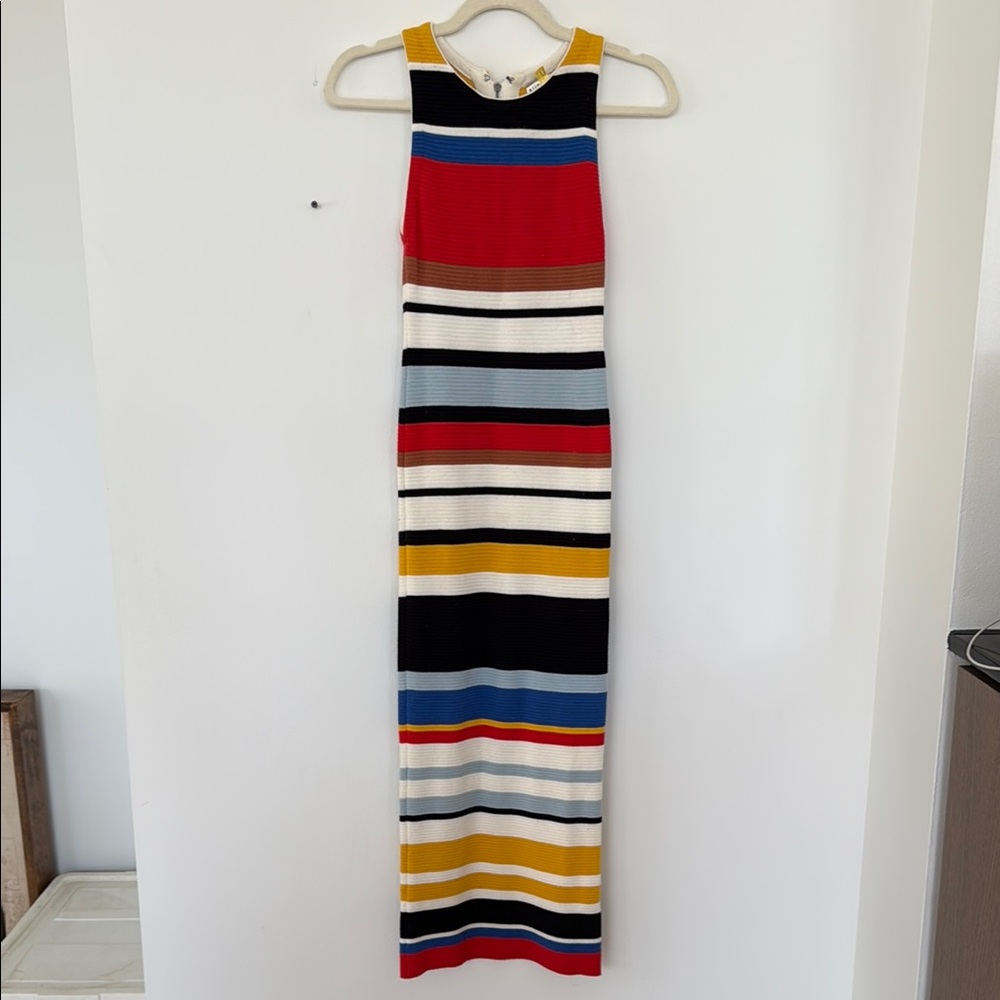 Alice + Olivia Striped Multicolor form fitting Maxi Dress